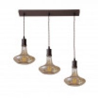 Distribuidor - Lâmpadas Diversas | Lâmpadas Modernas | LAMPARA DACIO 3XE27 MARRON/AMBAR BOMBILLAS INCLUIDAS 24W 3000K 1920LM REGX70X19 CM Ref: 166993002
